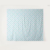 Tenture Pois blanc rose bleu rétro (Devant (Horizontal))