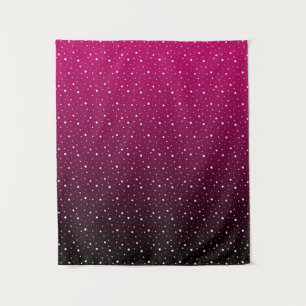 Tenture Pois blancs sur pourpre et dégradé noir.