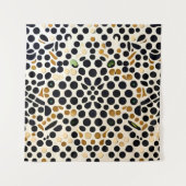 Tenture Pois bleus de la Marine : or et émeraude (Devant)