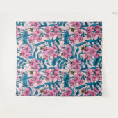Tenture Pois doux et bourdons, rose et bleu (Devant (Horizontal))