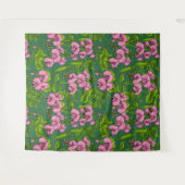 Tenture Pois doux et bourdons, vert et rose (Devant (Horizontal))