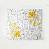 Tenture Pois feuille jaune et gris (Devant (Horizontal))