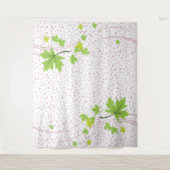 Tenture Pois feuille vert et rose (Devant)