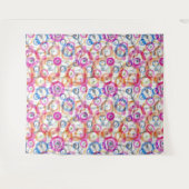 Tenture Pois multicolores, cercles sur un blanc (Devant (Horizontal))