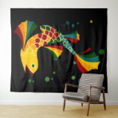 Tenture poisson coloré ‘n bulles (En situation (horizontale))