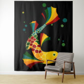 Tenture poisson coloré ‘n bulles (En situation)