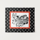 TENTURE POISSON JAPONAIS AVEC MOTIF NUAGE (Devant (Horizontal))