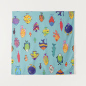 Tenture Poisson tropical, motif vintage (Devant (Horizontal))
