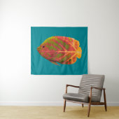 Tenture Poisson tropique feuille d'Aspen 1 (En situation (horizontale))