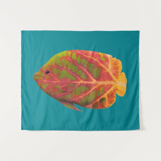 Tenture Poisson tropique feuille d'Aspen 1 (Devant (Horizontal))