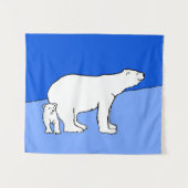 Tenture Polar Bear Mom and Cub Peinture - Wildlife Art (Devant (Horizontal))