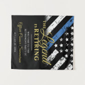 Tenture Police Agent Blue Line Retraite Party Bienvenue (Devant (Horizontal))