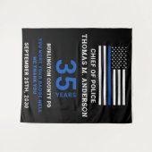 Tenture Police Officier Mince Blue Line Retraite Party (Devant (Horizontal))