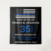 Tenture Police Officier Mince Blue Line Retraite Party (Devant)