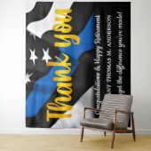 Tenture Police Retraite Blue Gold Script application de la (En situation)