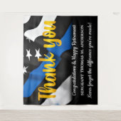 Tenture Police Retraite Blue Gold Script application de la (Devant)