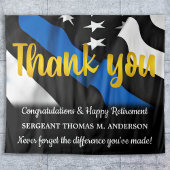 Tenture Police Retraite Blue Gold Script application de la