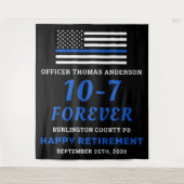 Tenture Police Retraite Party 10-7 Mince Ligne bleue Drape (Devant)