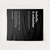 Tenture Police Retro Noir Moderne de Mariage (Devant (Horizontal))