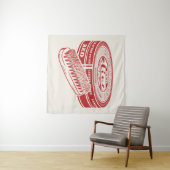 Tenture Polis à chaussures rouges (En situation (horizontale))