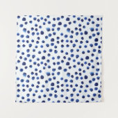 Tenture Polka Bleue : Aquarelle Point sans joint. (Devant (Horizontal))
