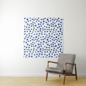 Tenture Polka Bleue : Aquarelle Point sans joint. (En situation (horizontale))