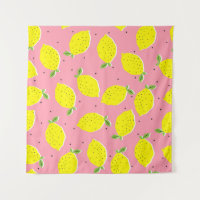 Polka rose citron chaotique : Motif d'agrumes