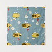 Tenture Pollinant Les Abeilles, Flower Garden Scene. (Devant)