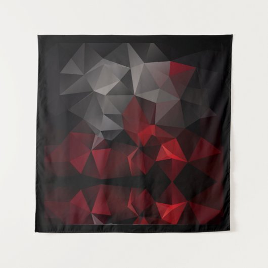 Tenture Polygonal, noir et rouge (Devant)