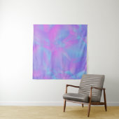 Tenture Polygons en couches bleu rose pourpre (En situation (horizontale))