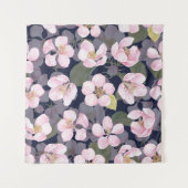 Tenture Pomme en fleurs : Aquarelle bleu foncé (Devant (Horizontal))