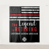 Tenture Pompier à la retraite pompier Ligne rouge (Devant)