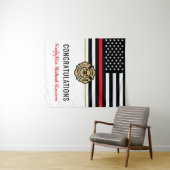 Tenture Pompier Fire Academy Red Line Drapeau Graduation (En situation (horizontale))