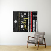 Tenture Pompier Parti de retraite pompier Mince ligne roug (En situation (horizontale))