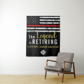 Tenture Pompier Parti de retraite pompier Mince ligne roug (En situation)