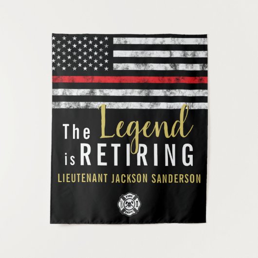 Tenture Pompier Parti de retraite pompier Mince ligne roug (Devant)