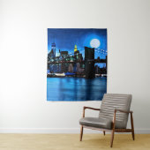 Tenture Pont Brooklyn sous une Pleine lune (En situation)