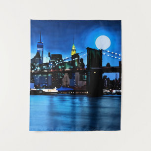 Tenture Pont Brooklyn sous une Pleine lune