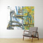 Tenture Pont en hiver Peinture aquarelle (En situation (horizontale))