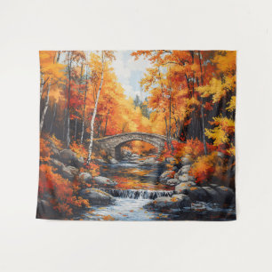 Tenture Pont forestier d'automne