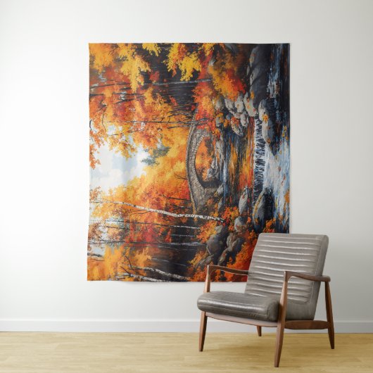 Tenture Pont forestier d'automne (En situation)