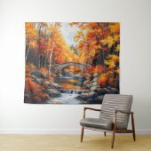 Tenture Pont forestier d'automne (En situation (horizontale))