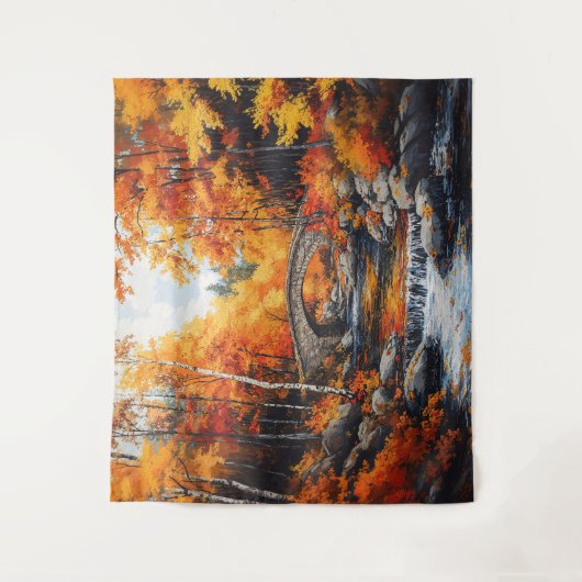 Tenture Pont forestier d'automne (Devant)