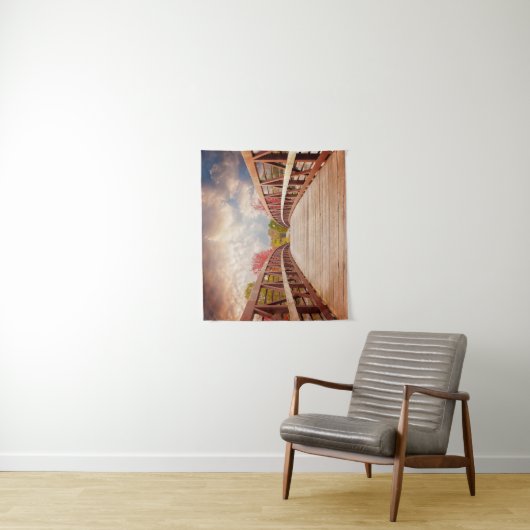 Tenture Pont rustique en bois dans le pays (En situation)