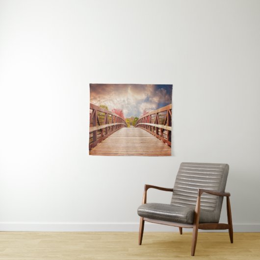 Tenture Pont rustique en bois dans le pays (En situation (horizontale))