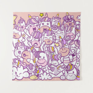 Tenture Pony Unicorn mignon : Collection de Doodles magiqu