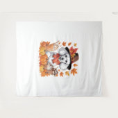 Tenture Poodle Thanksgiving Boissons Café Automne Feuilles (Devant (Horizontal))