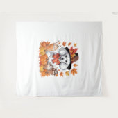 Tenture Poodle Thanksgiving Boissons Café Automne Feuilles (Devant (Horizontal))