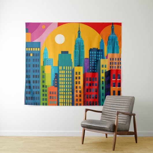 Tenture Pop Art de New York (En situation (horizontale))