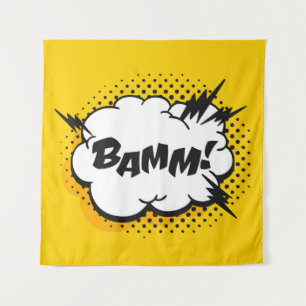 Tenture Pop art discours bulle dessin avec du texte. Caric
